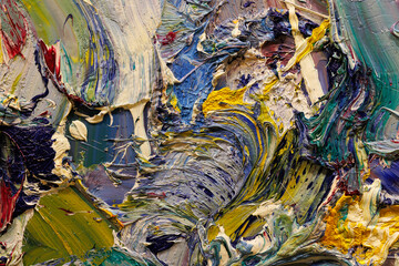 Paint on Canvas: Abstract Pattern in Multi Colors Hues - Background