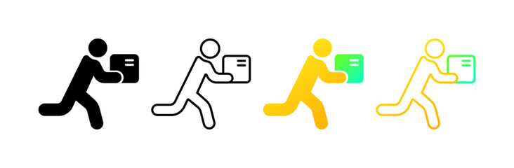 Delivery. Different styles, colorful, fast delivery. Vector icons.