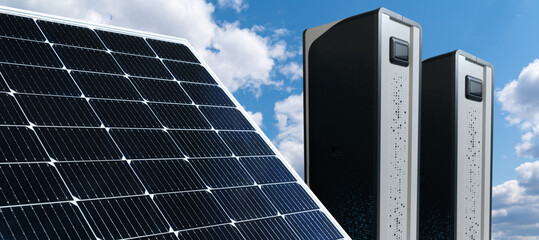Solar panel with rechargeable energy storage	