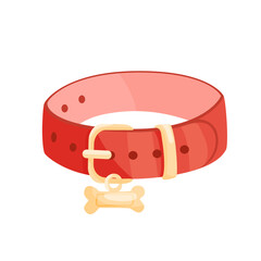 Dog collar. Vector cartoon illustration. Isolated on white.