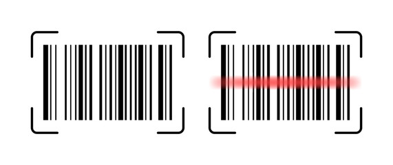 Barcode. Flat, black, scan barcode. Vector illustration.