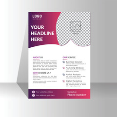 Modern A4 corporate creative clean business flyer design template layout for advertising and promotion growth. vector white background color circle design flyer template. unique image flyer inspire.
