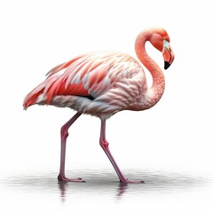 Flamingo isolated on white background (Generative AI)