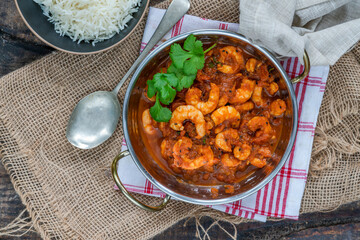 Tamarind prawn curry with rice