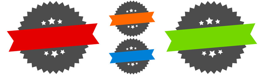 blank sign. round ribbon label set. Seal