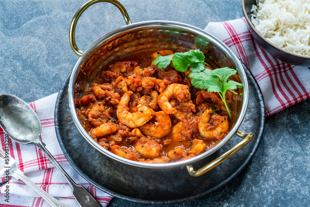 Sticker Tamarind prawn curry with rice