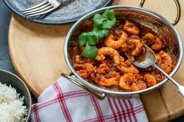Tamarind prawn curry with rice