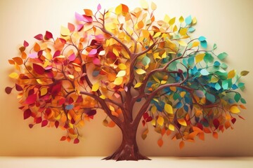Colorful tree leaves. Generate Ai