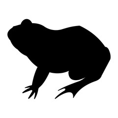 Frog Black Silhouette, side view.