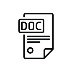 Black line icon for docs