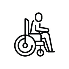 Black line icon for disabled 