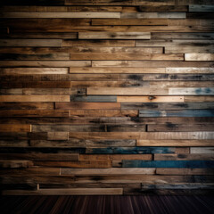 Rustic Wooden Plank Wall Background Close-up Created with Generative AI and Other Techniques