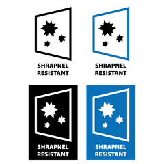 Obraz na płótnie Canvas Shrapnel Resistant vector information sign vertically
