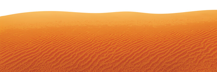Sandy desert and dunes, natural vector background, panoramic view	