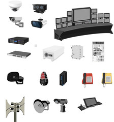 set of ip camera icons 
