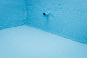 Fresh waterproofing of bathroom in apartment