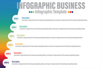 Business infographic labels template with six 6 steps, six 6 options.Creative concept for infographic