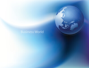 Blur background with The Globe with a map of the world.