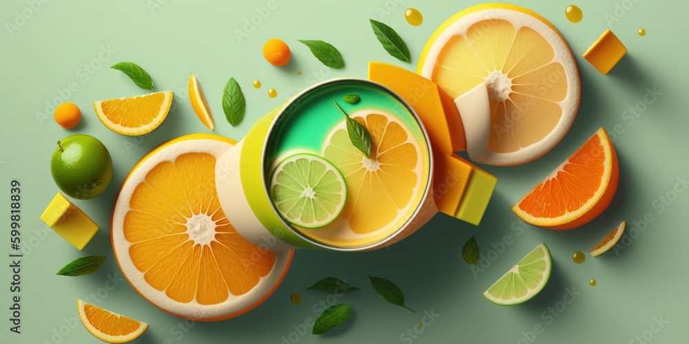 Poster slurp a citrusy refresher from on high generative ai