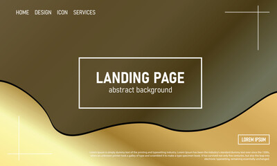 Gold background. Vector illustration. Dynamic shapes composition. Black abstract background for web sites, covers, banners, flyers, headlines, landing pages. Abstract background with text line color. 
