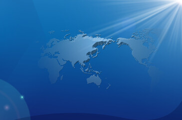Blur background with The Globe with a map of the world.