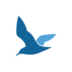 flying seagull vector logo