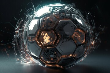 Futuristic soccer ball. Generate Ai