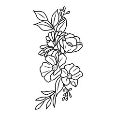 Floral vector icon design. Flowers and leaves flat icon.