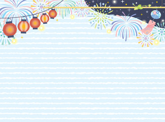 夏祭りの背景イメージ　横