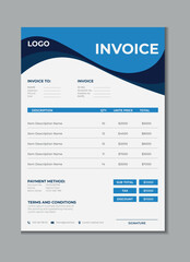 Invoice template design, billing cash voucher, money receipt cash memo layout design with mockup