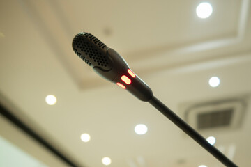 microphone red linght ready  for meeting - 599823210