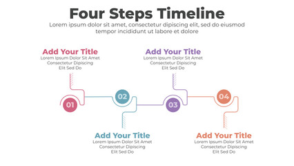 Abstract elements of graph and timeline diagram with 4 steps infographic