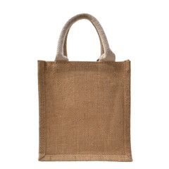 Single brown sackcloth bag with copyspace isolated. - 599823263