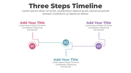 Abstract elements of graph and timeline diagram with 3 steps infographic