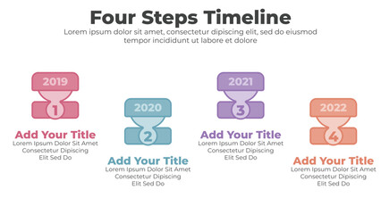 Flowchart infographic with 4 steps or options business template for presentation
