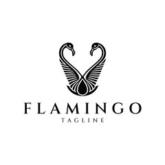 Flamingo logo design vector illustration