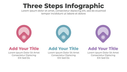 Modern business infographic template with 3 steps or options