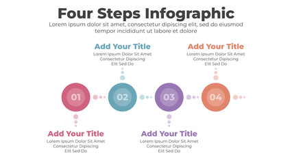 Abstract elements of graph and timeline diagram with 4 steps infographic