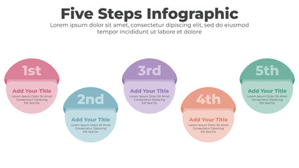 Business infographic template with 5 steps or options for presentation