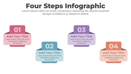 Abstract elements of graph and diagram with 4 steps infographic 