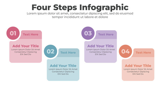 Flat banners for infographic business  presentation slide with 4 options or steps