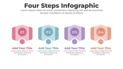 Business infographic template with 4 steps or options for presentation