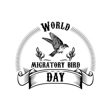 world migratory bird day retro style. illustration vector