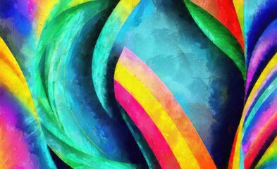 abstract colorful background, digital painting, watercolours drawing in the form of a rainbow
