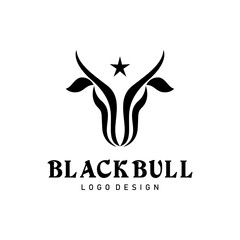 Taurus logo design inspiration, Simple Longhorn Bull Cow Cattle Head Toro Logo
