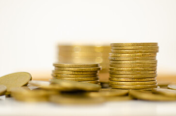 Group of coin in saving money.