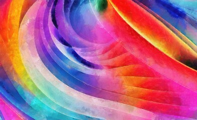 abstract colorful background with smooth lines and waves in watercolor style