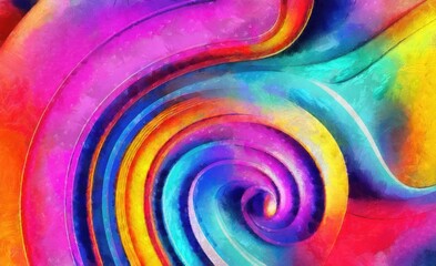 abstract watercolor background with blue, red, yellow, green, purple and pink waves