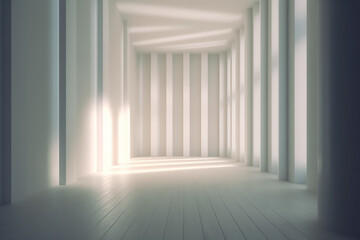 Fototapeta na wymiar Empty white room with walls. Minimalist mock-up