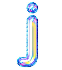 3D Holographic Balloon alphabet lowercase letters. This is a part of a set which also includes uppercase letters, numbers, punctuation marks, symbols and shapes